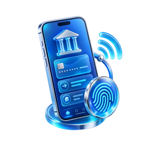Decorative IDSSPL banking technology illustration
