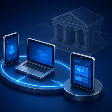 Decorative IDSSPL banking technology illustration