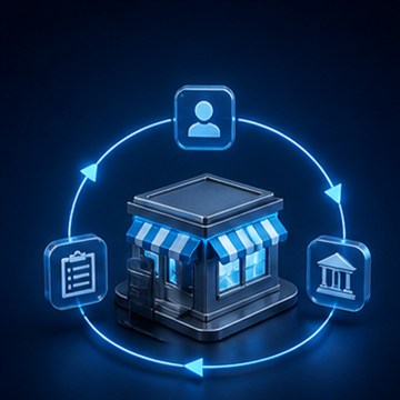 Decorative IDSSPL banking technology illustration