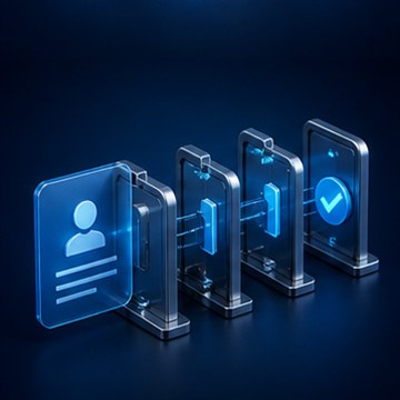 Decorative IDSSPL banking technology illustration