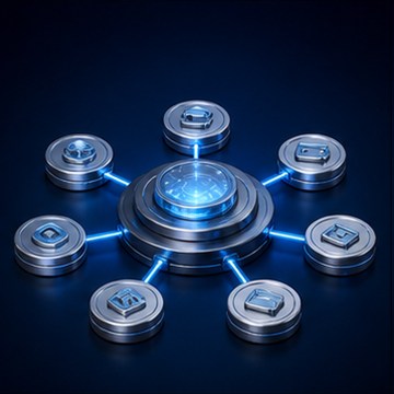 Decorative IDSSPL banking technology illustration