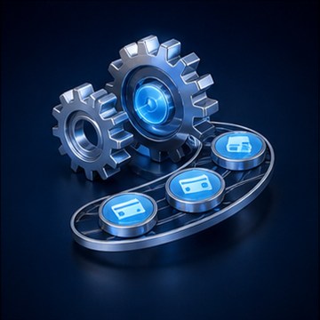 Decorative IDSSPL banking technology illustration