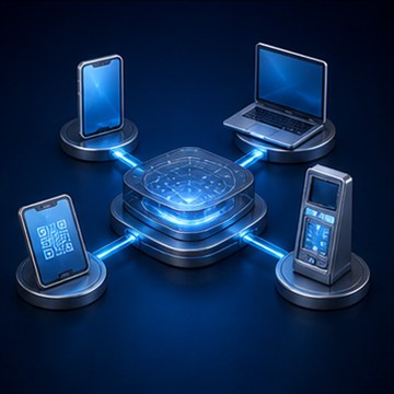 Decorative IDSSPL banking technology illustration