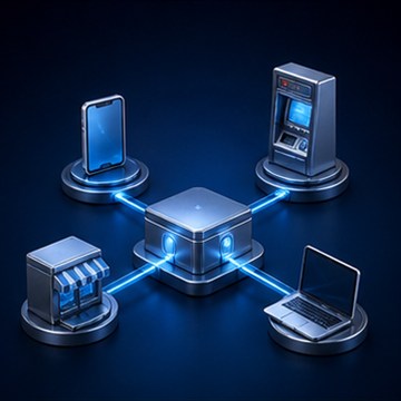 Decorative IDSSPL banking technology illustration