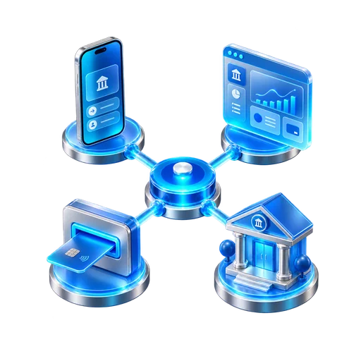 Decorative IDSSPL banking technology illustration