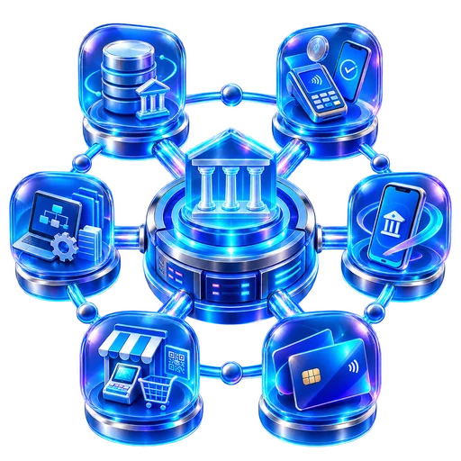 Decorative IDSSPL banking technology illustration